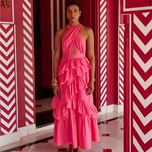 Sundress neon pink maxi dress